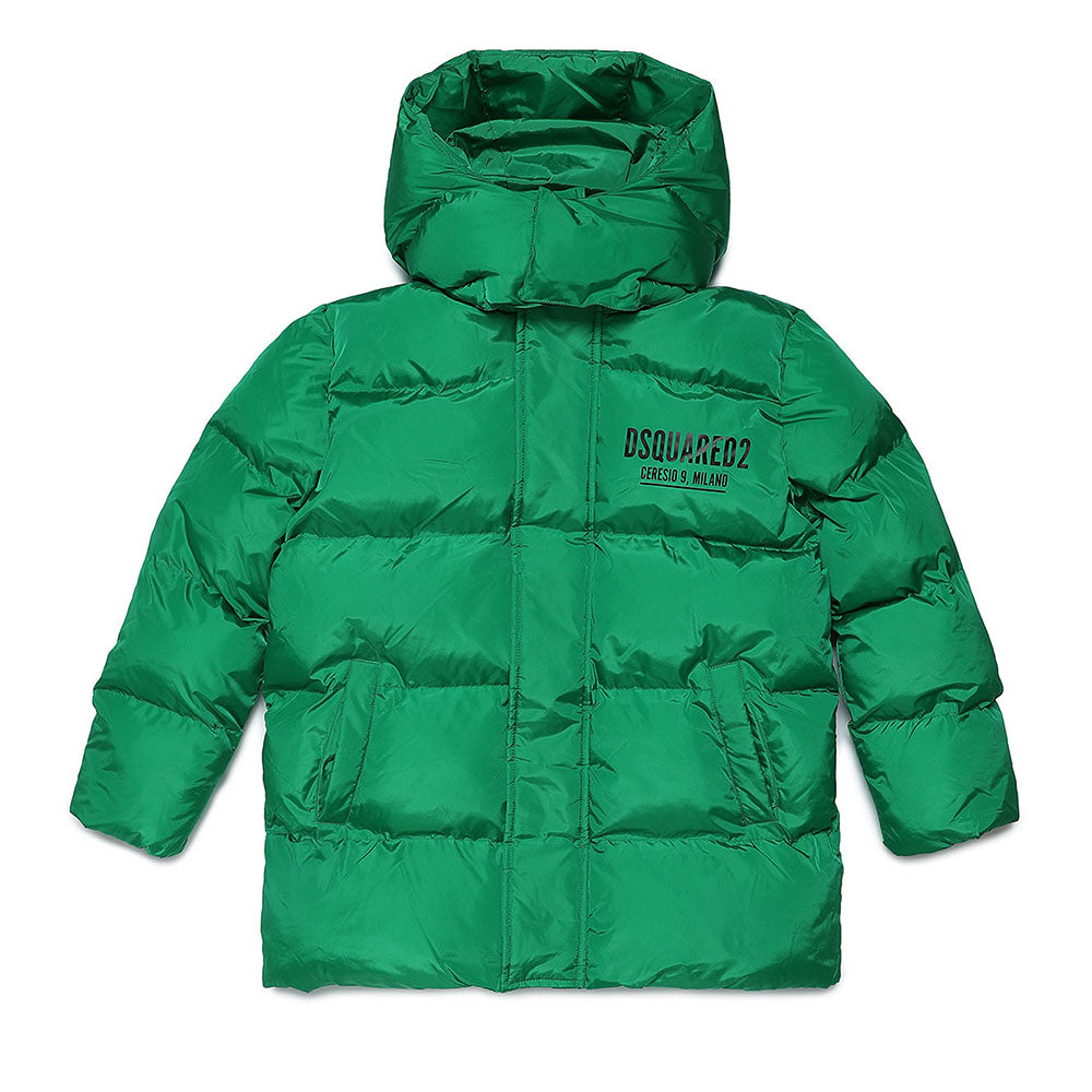 Dsquared2 Boys Logo Print Padded Jacket Green