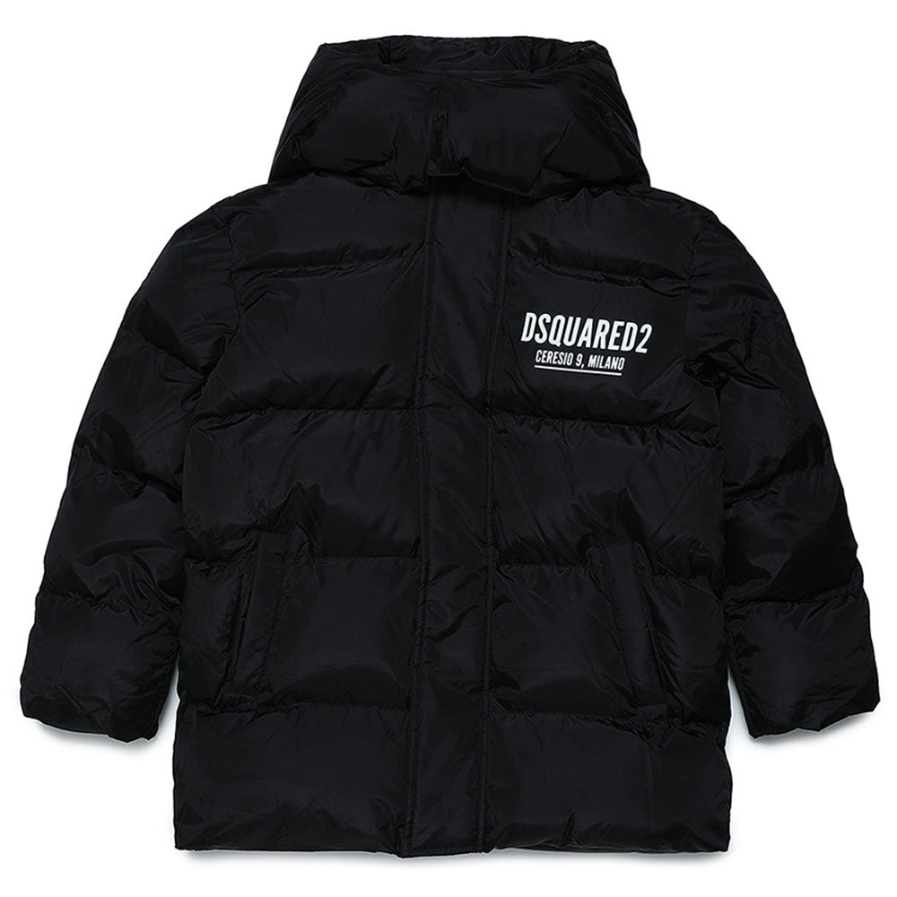 Dsquared2 Boys Logo Print Padded Jacket Black