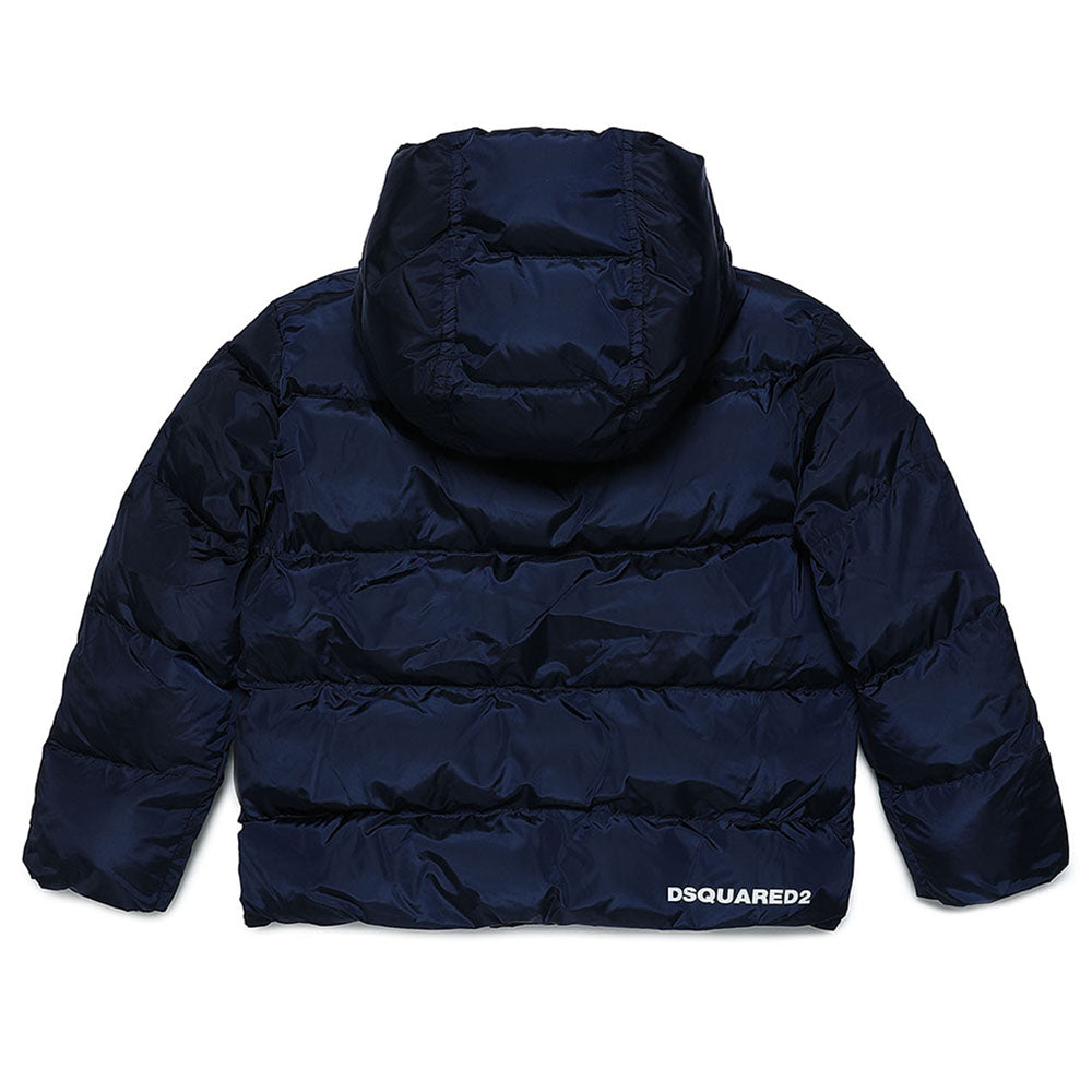 Dsquared2 Boys Hooded Puffer Jacket Navy