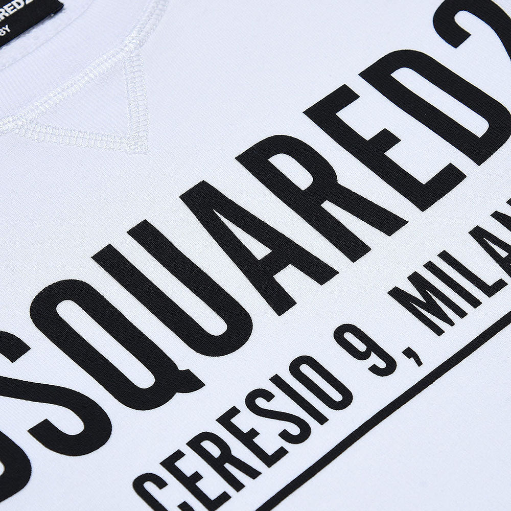 Dsquared2 Boys Ceresio Milano Logo Print Sweater White