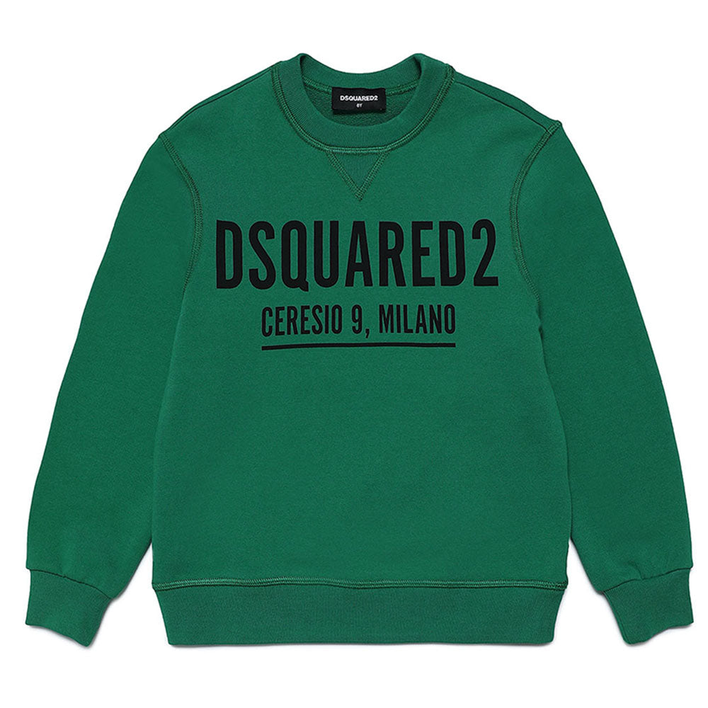 Dsquared2 Boys Ceresio Milano Logo Print Sweater Green