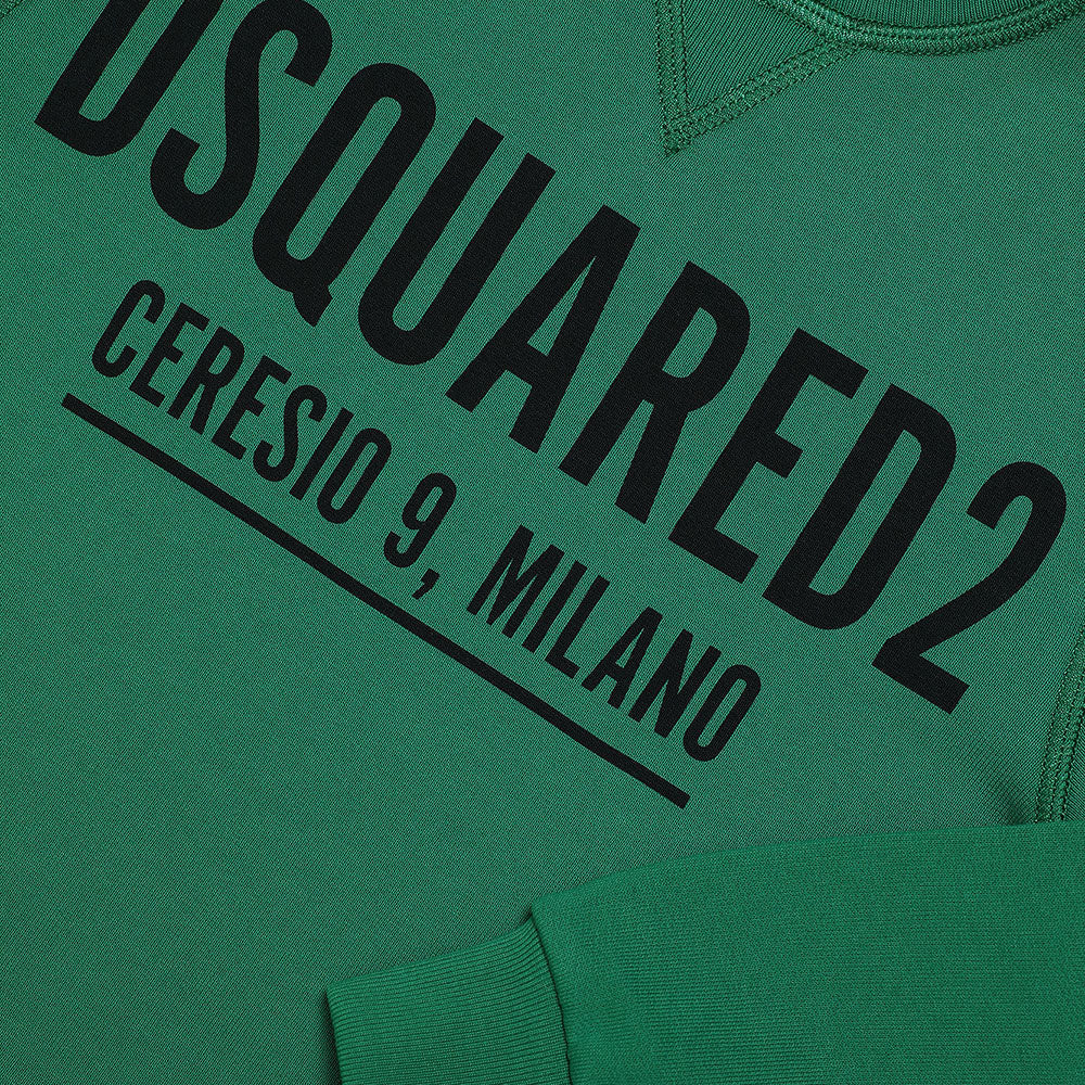 Dsquared2 Boys Ceresio Milano Logo Print Sweater Green