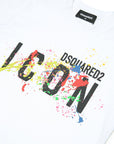 Dsquared2 Boys Paint Splatter Logo T-shirt White