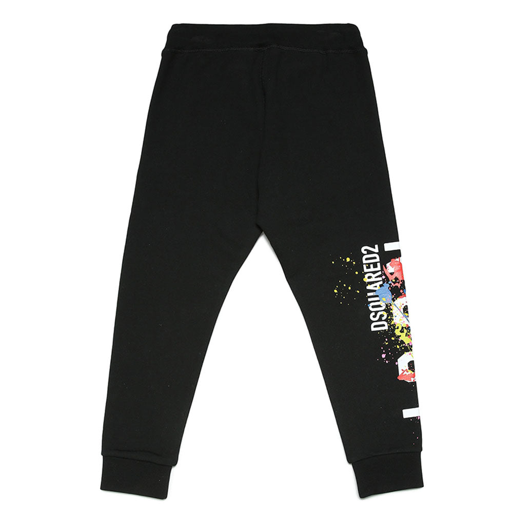 Dsquared2 Boys Icon Paint Splatter Joggers Black