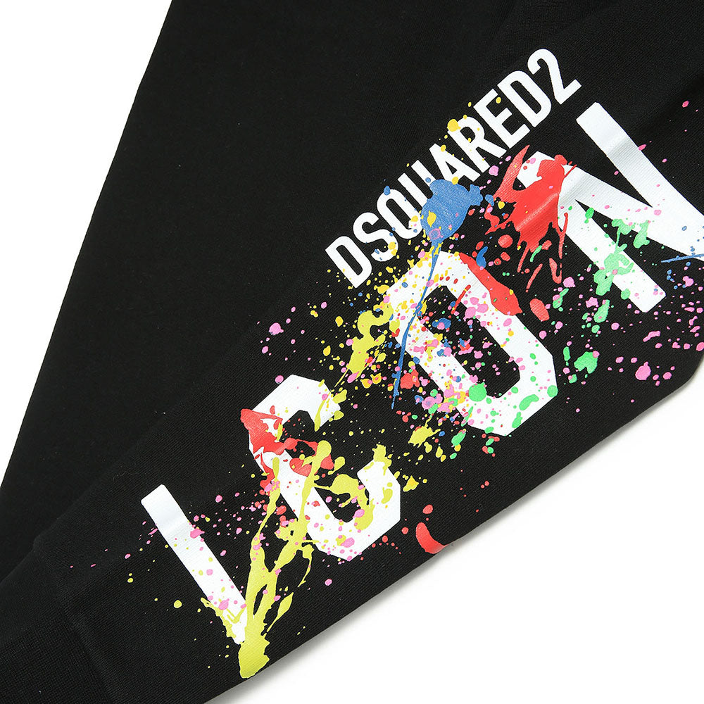 Dsquared2 Boys Icon Paint Splatter Joggers Black