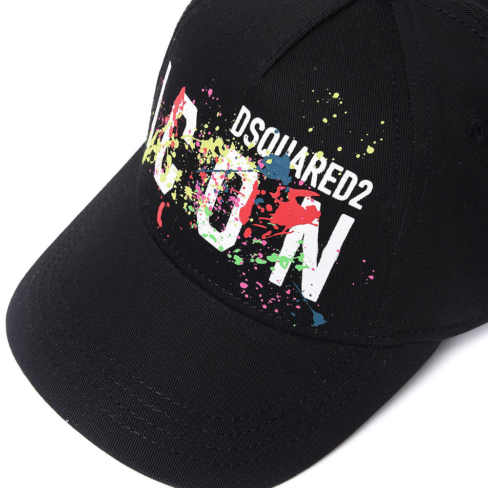 Dsquared2 Boys Paint Splatter Icon Cap Black
