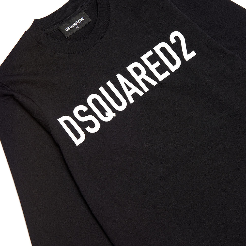 Dsquared2 Boys Long Sleeved Slouch Fit T-shirt Black