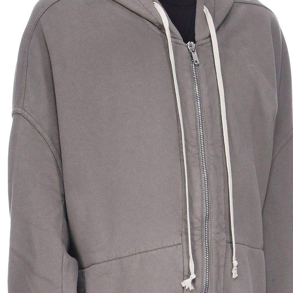 Rick Owens DRKSHDW Mens Zip Front Peter Hoodie Brown