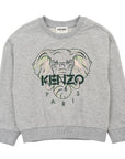 Kenzo Girls Elephant Print Sweater And Dress Grey