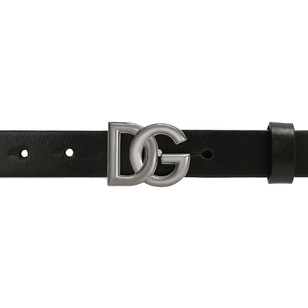 Dolce &amp; Gabbana Boys Logo Buckle Belt Black