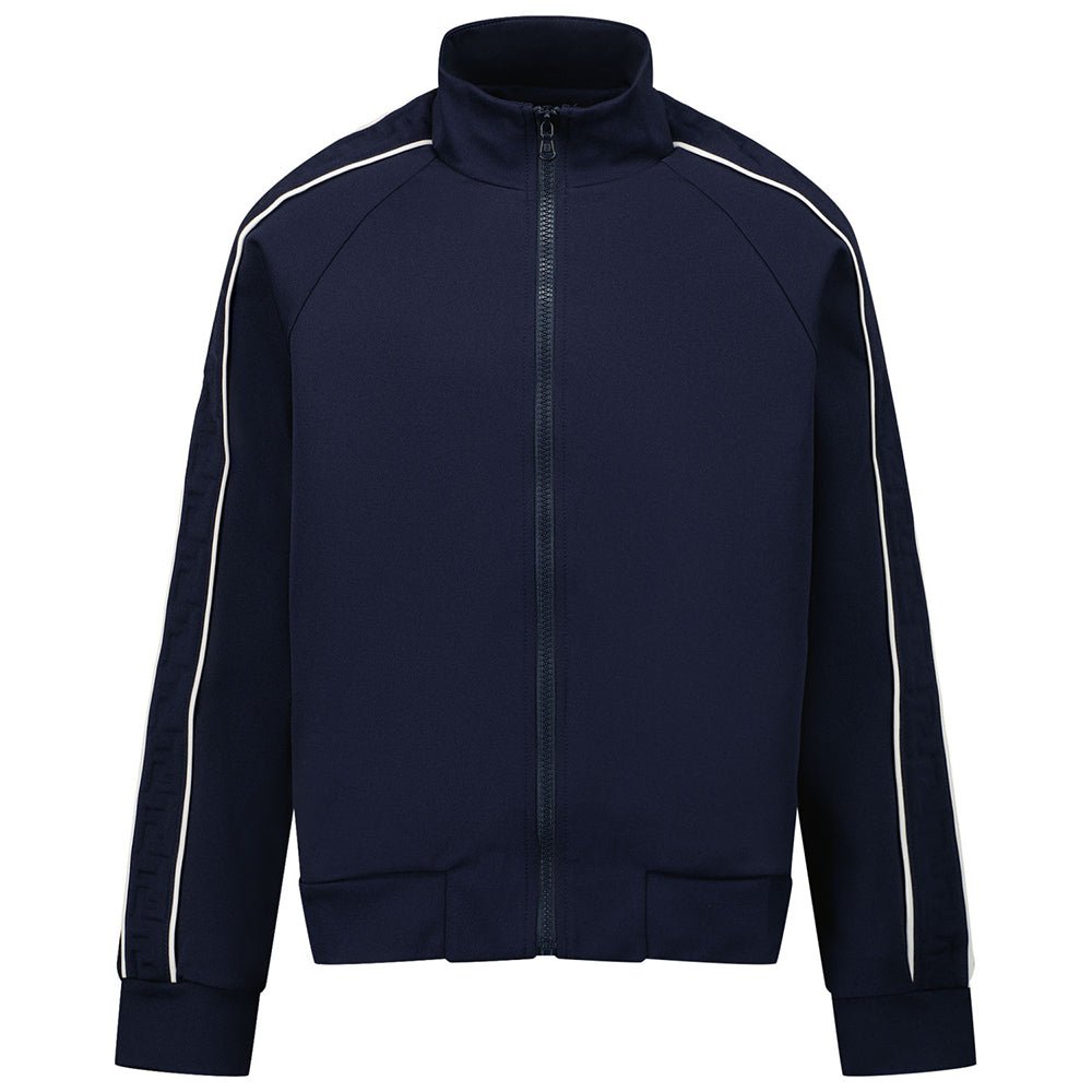 Fendi Boys Embossed Logo Zip Top Navy