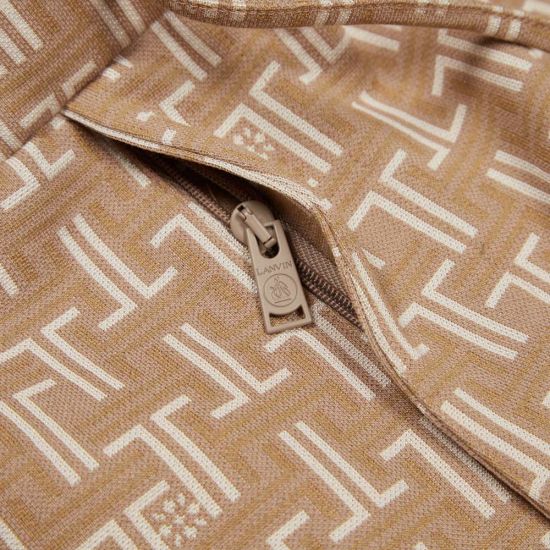 Lanvin Men&#39;s Ribbed Tracksuit Pants Beige