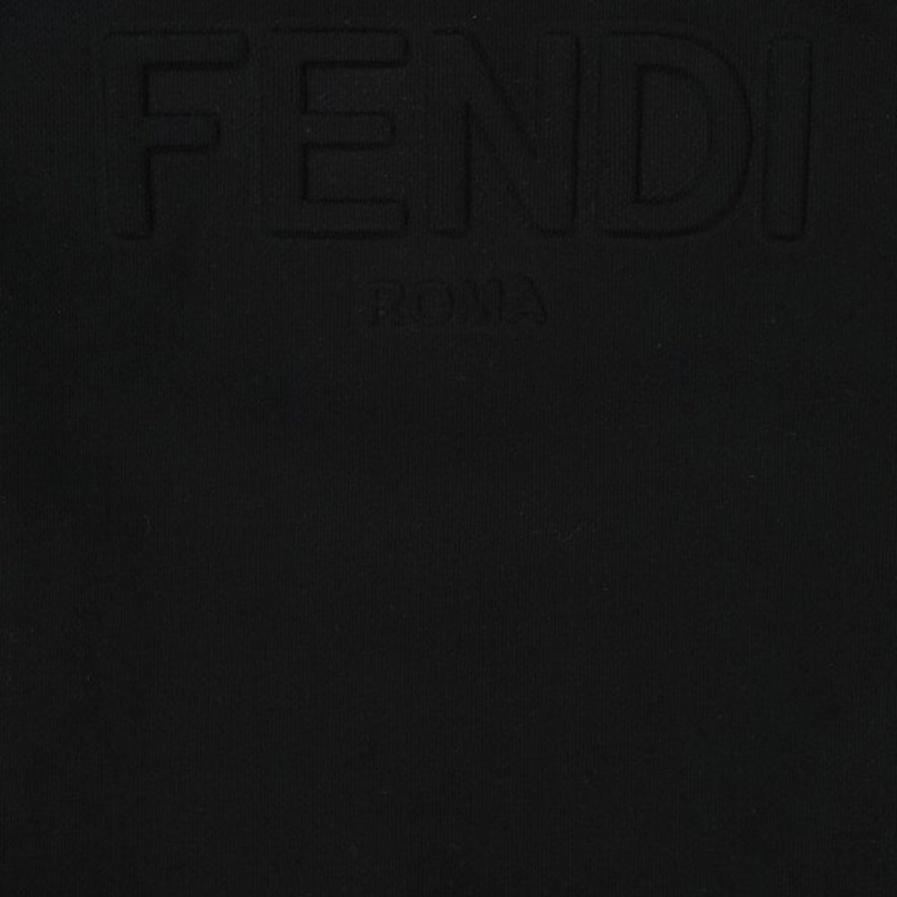 Fendi Boys Embossed Logo Hoodie Black