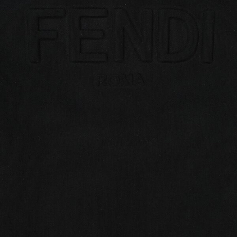 Fendi Boys Embossed Logo Hoodie Black