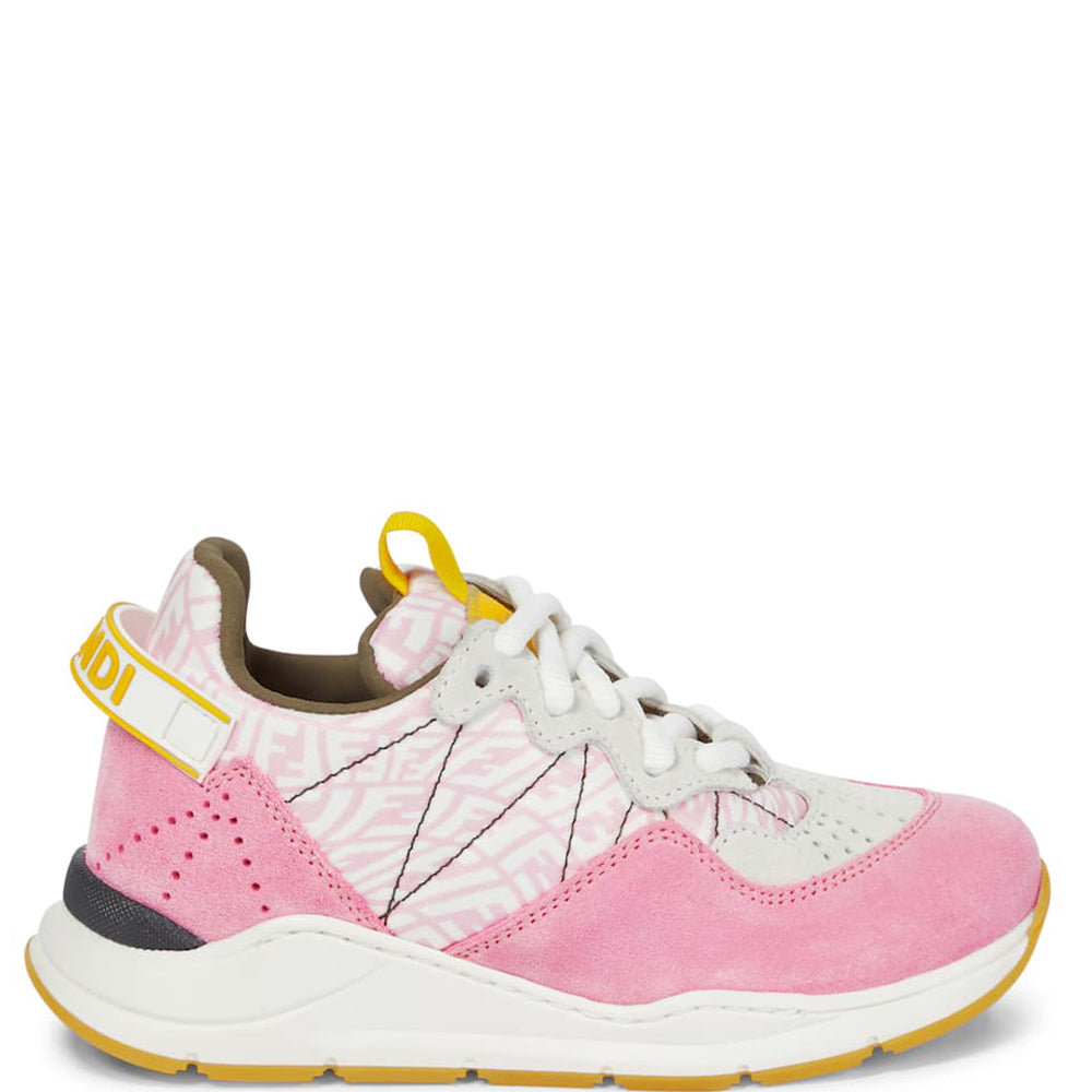 Fendi FF Suede Trim Sneakers Pink