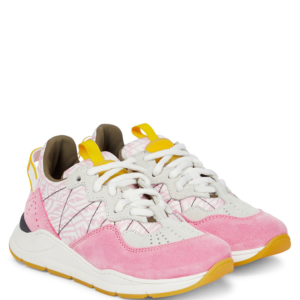 Fendi FF Suede Trim Sneakers Pink