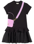 Fendi Girls Trompe L´oeil Baguette Bag Dress Black