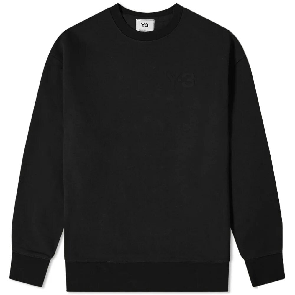Y-3 Mens Oversized Chest Logo Sweater Black
