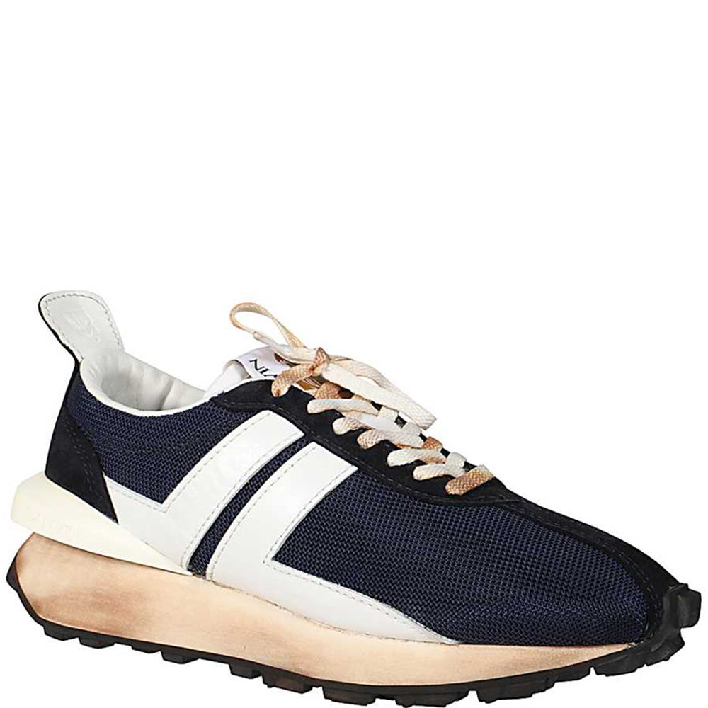 Lanvin Mens Running Mesh Sneakers Navy