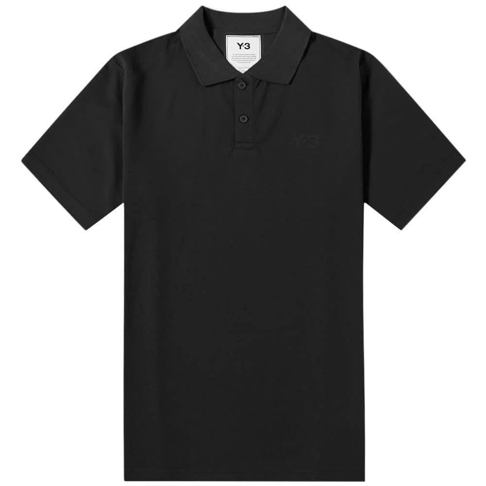 Y-3 Men&#39;s Chest Logo Polo Black