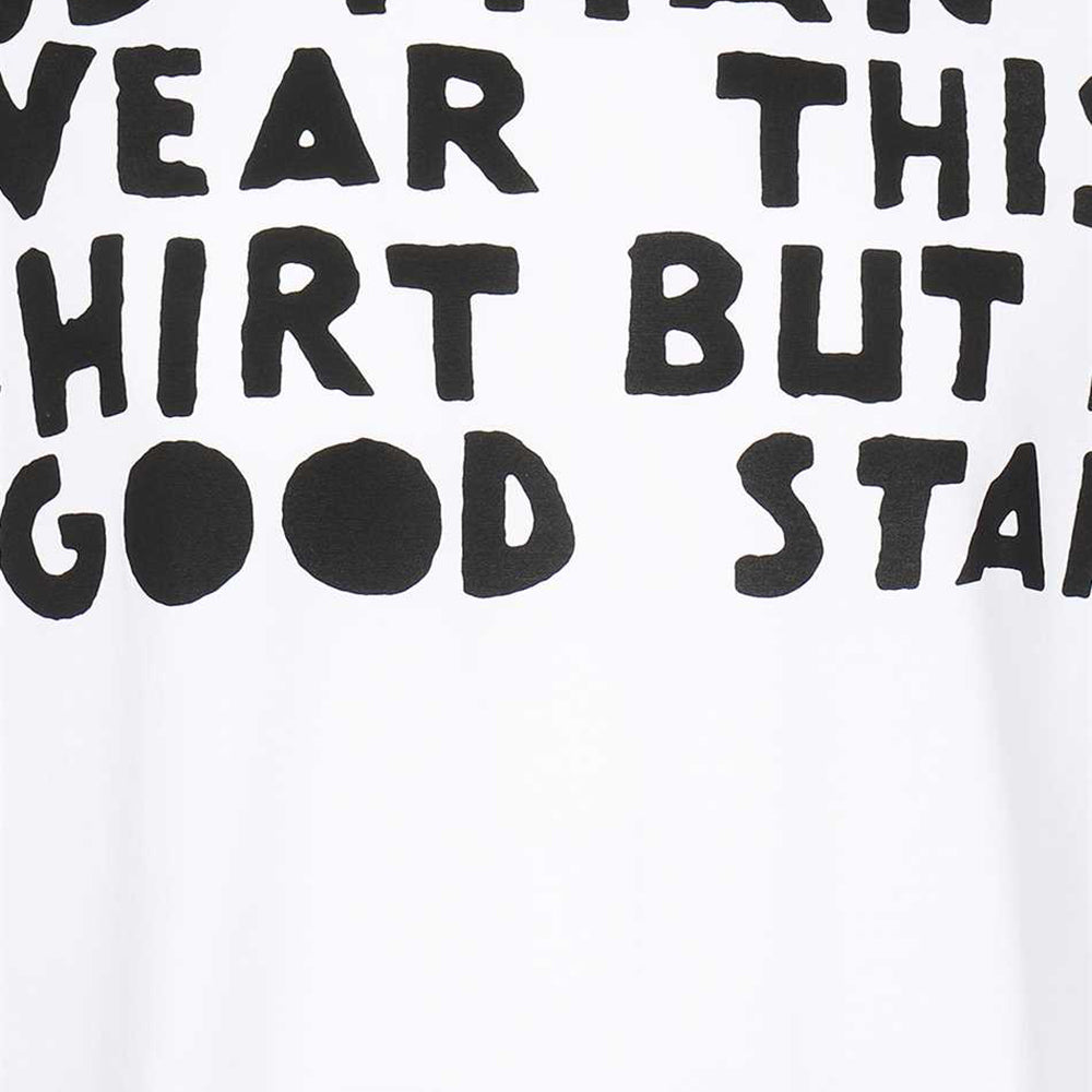 Maison Margiela Mens Slogan Print Round-Neck T-shirt White