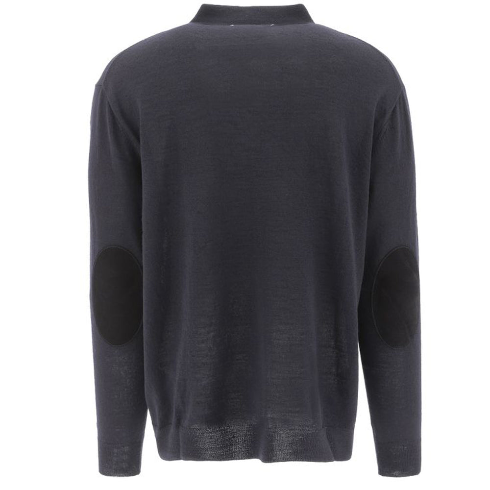 Maison Margiela Mens Elbow Patched Long Sleeves Jumper Grey