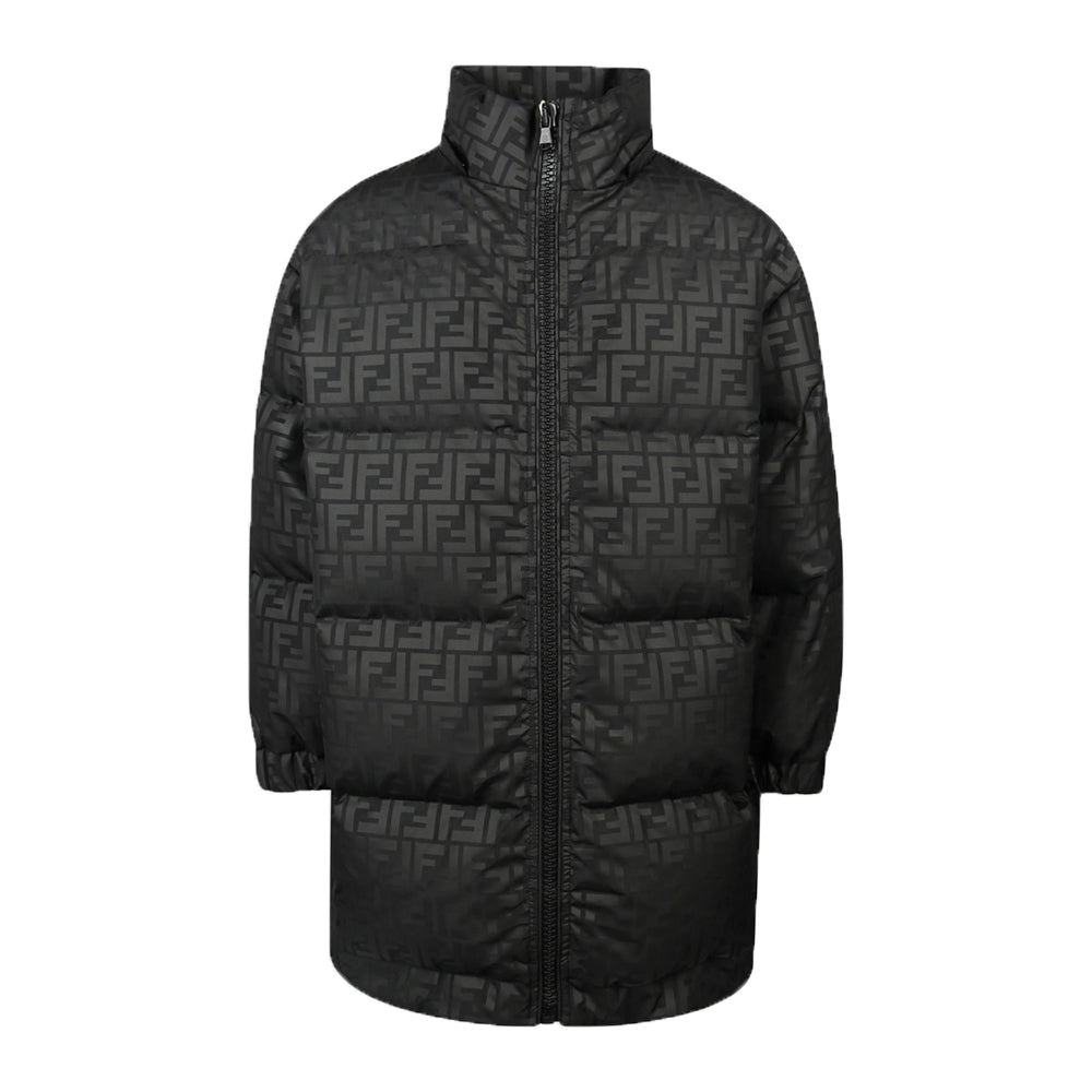 Fendi Kids Unisex FF Print Padded Jacket Black