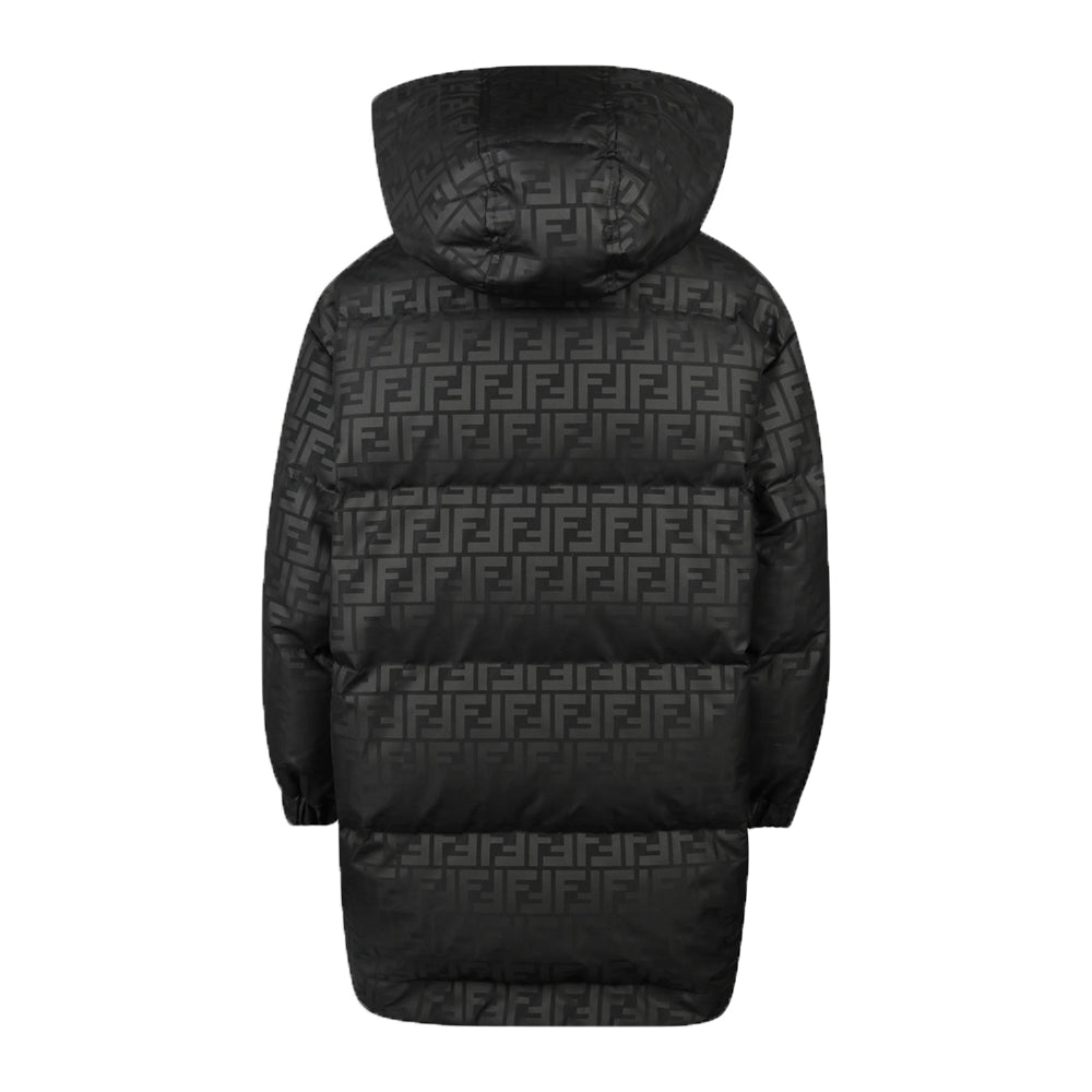Fendi Kids Unisex FF Print Padded Jacket Black