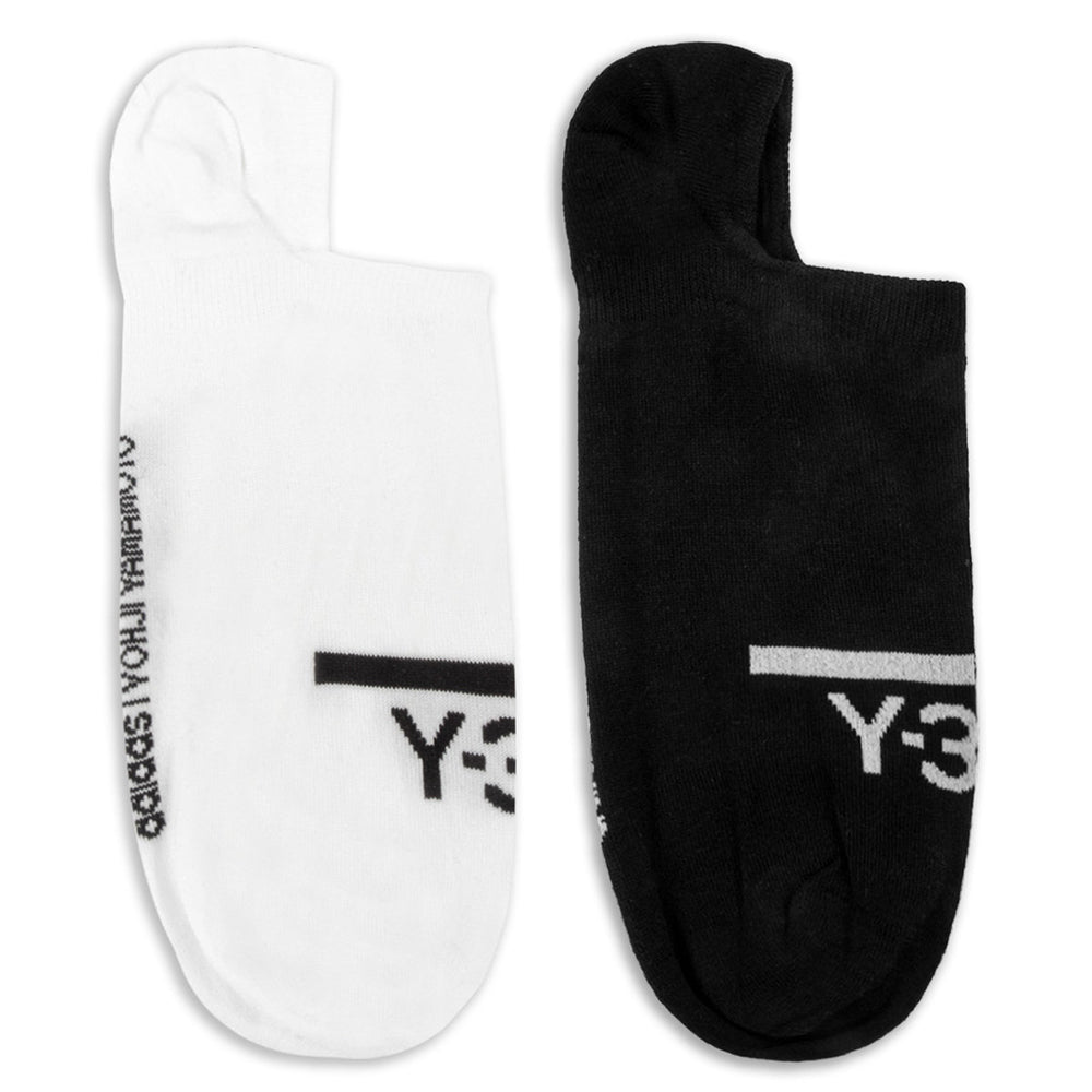 Y-3 Mens 2 pack Ankle Socks Black/White