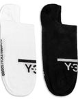 Y-3 Mens 2 pack Ankle Socks Black/White