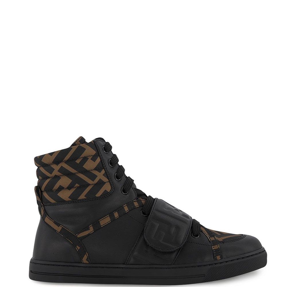 Fendi Kids Unisex High Top Trainers Black