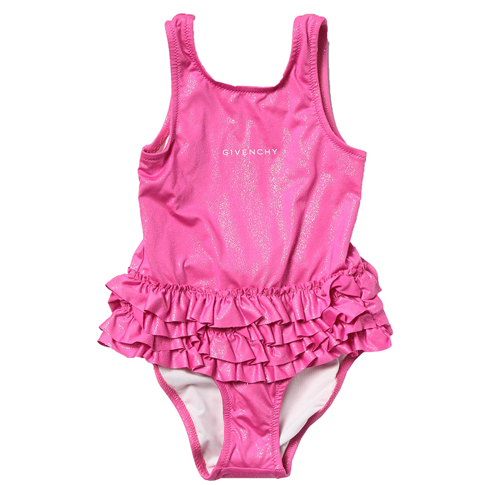 Givenchy Baby Girls Ruffle Swimsuit Pink