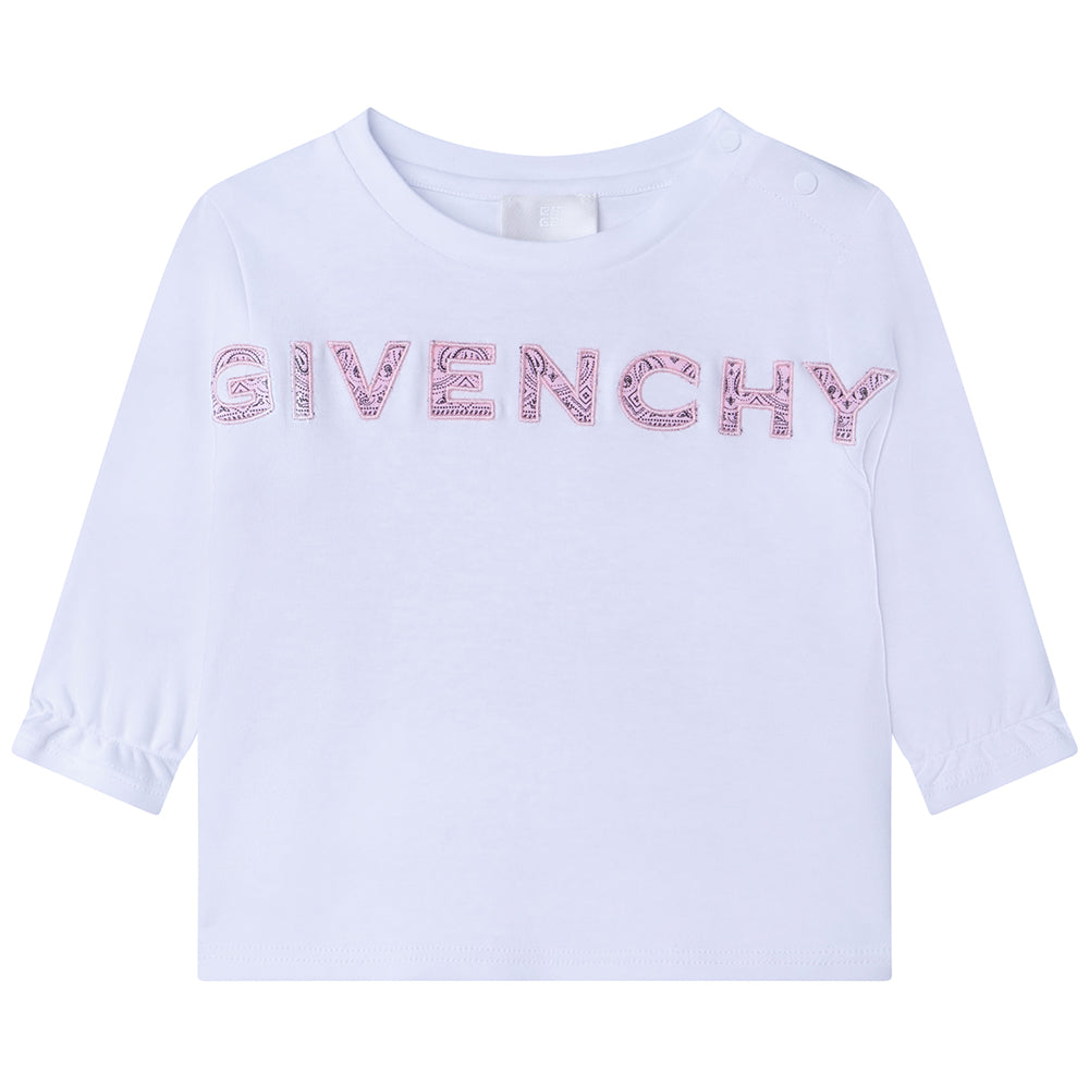 Givenchy Baby Girl Bandana Print T-shirt White