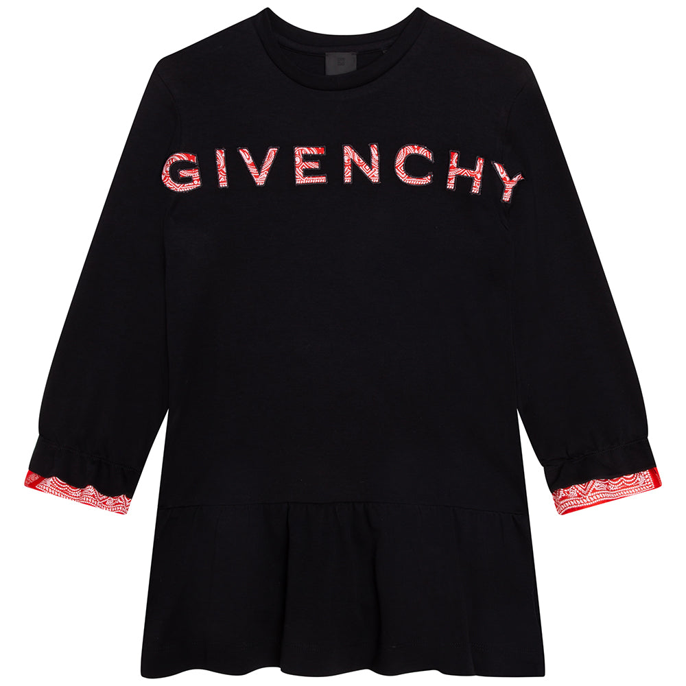 Givenchy Girls Bandana Print Logo Dress Black