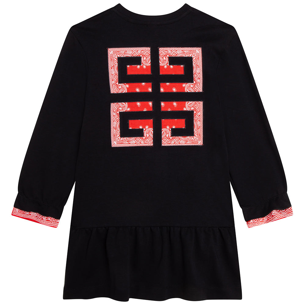 Givenchy Girls Bandana Print Logo Dress Black
