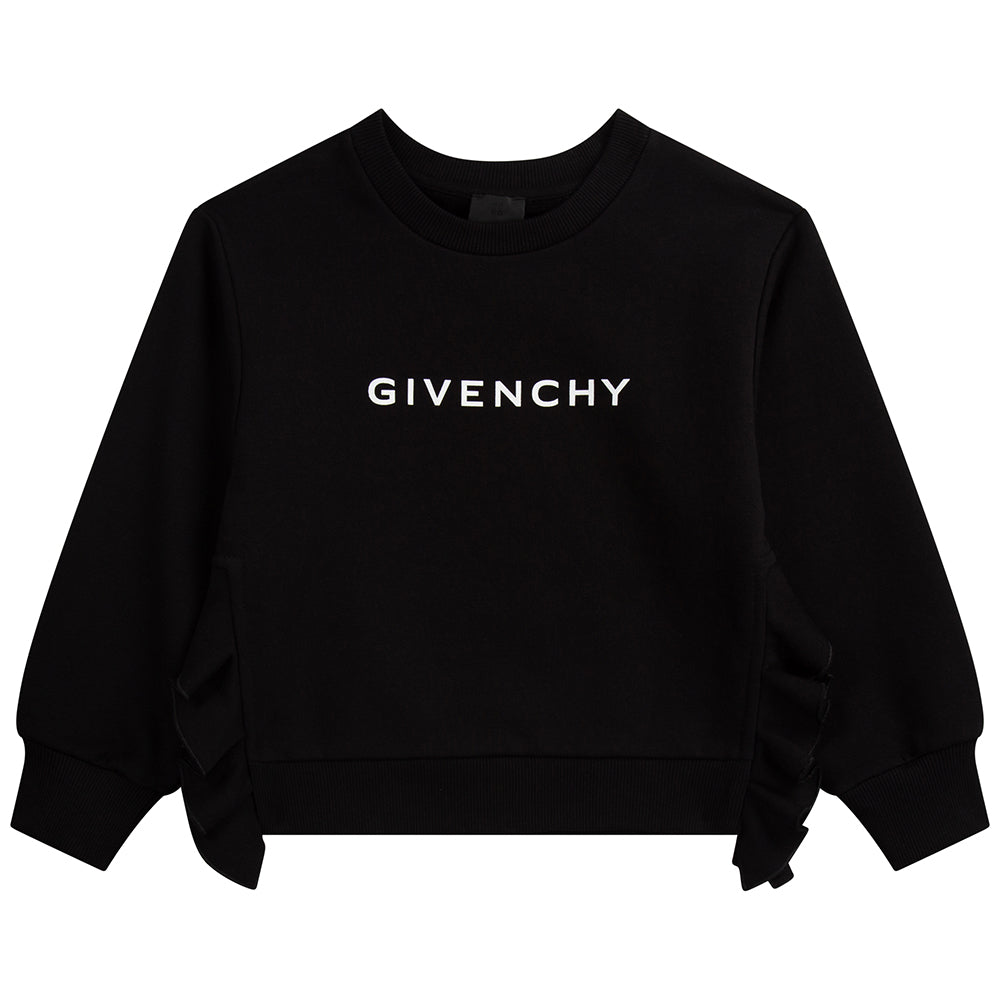 Givenchy Girls 4g Logo Twill Sweater Black