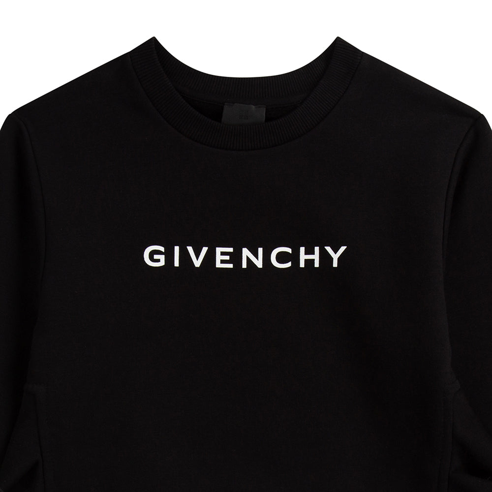 Givenchy Girls 4g Logo Twill Sweater Black