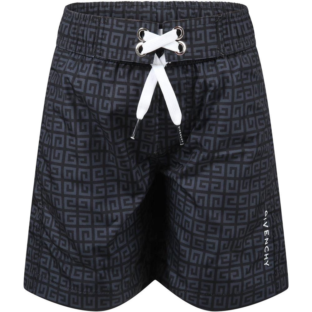 Givenchy Boys Logo Swim-Shorts Black