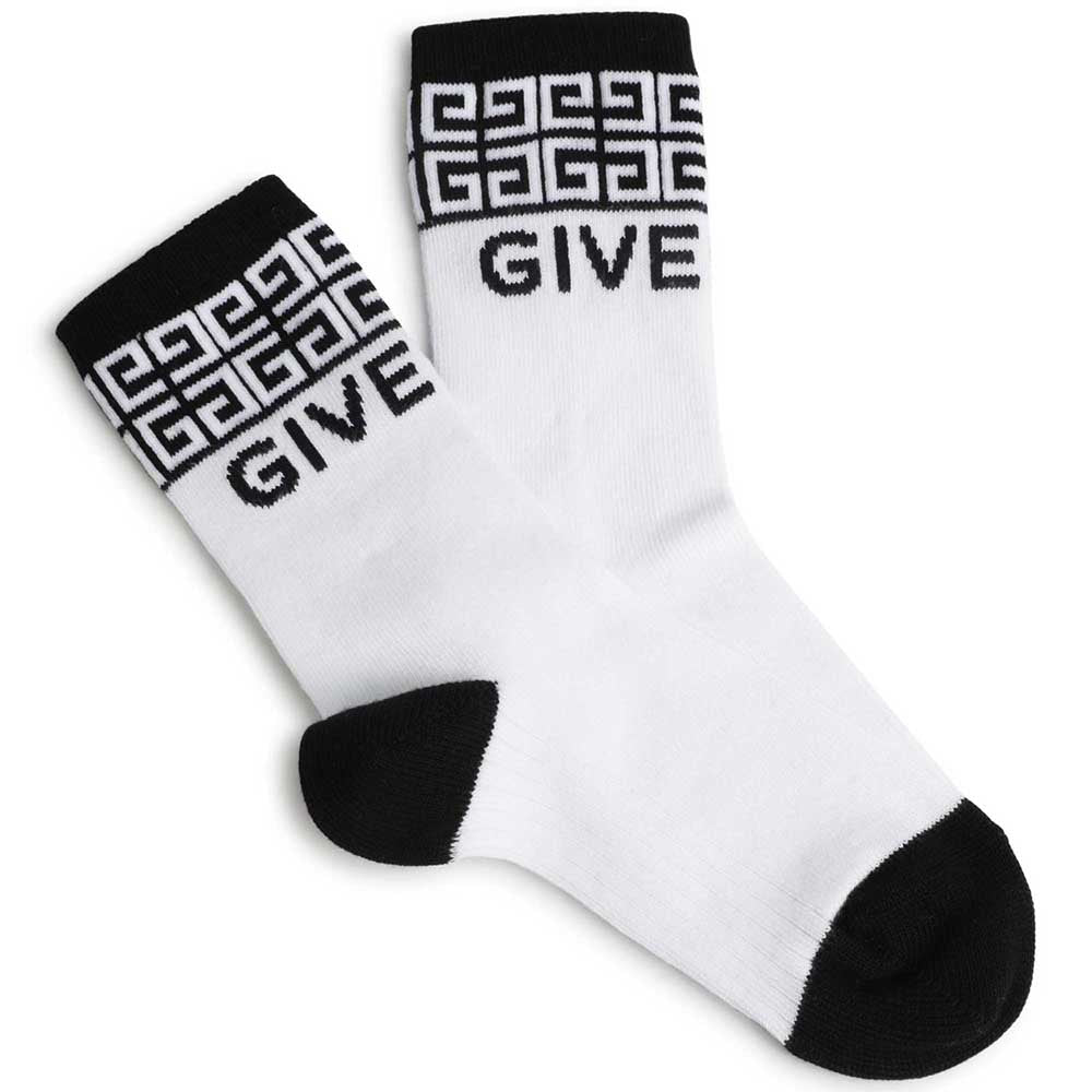 Givenchy Kids Unisex Logo Socks White