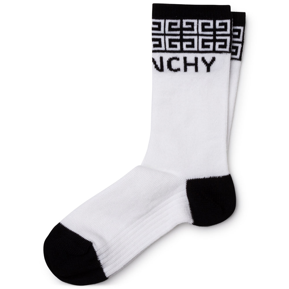Givenchy Kids Unisex Logo Socks White