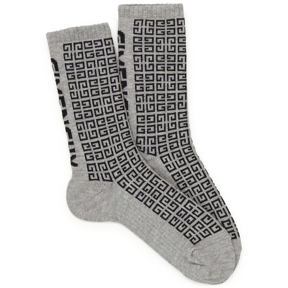 Givenchy Kids Unisex Logo Socks Grey