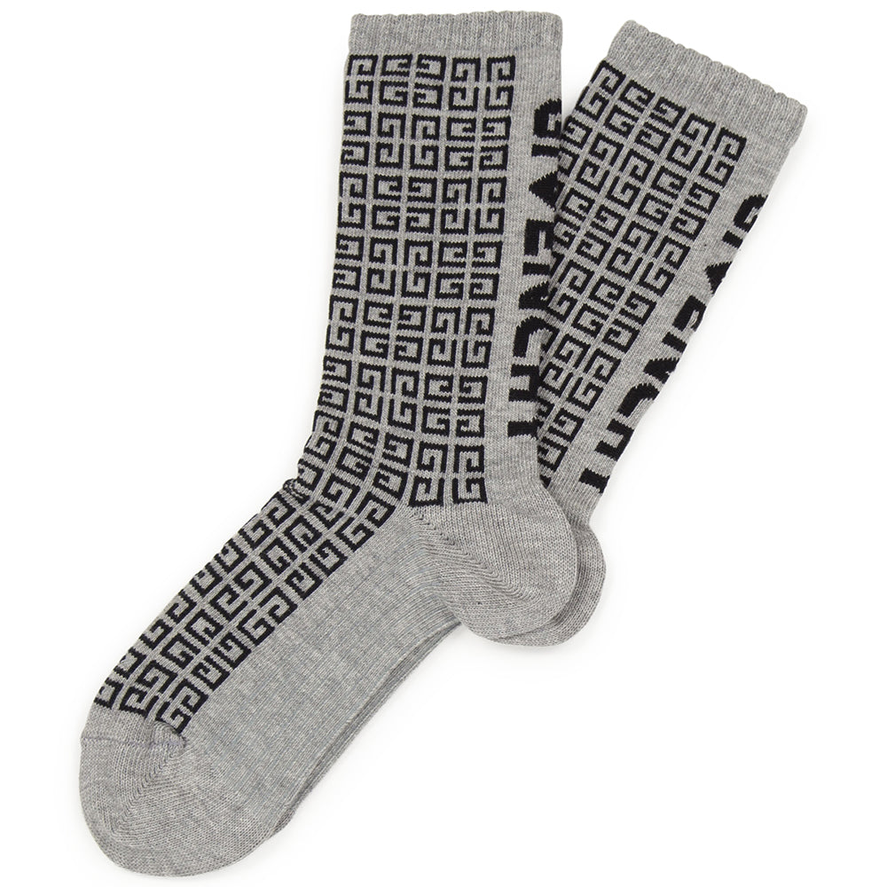 Givenchy Kids Unisex Logo Socks Grey