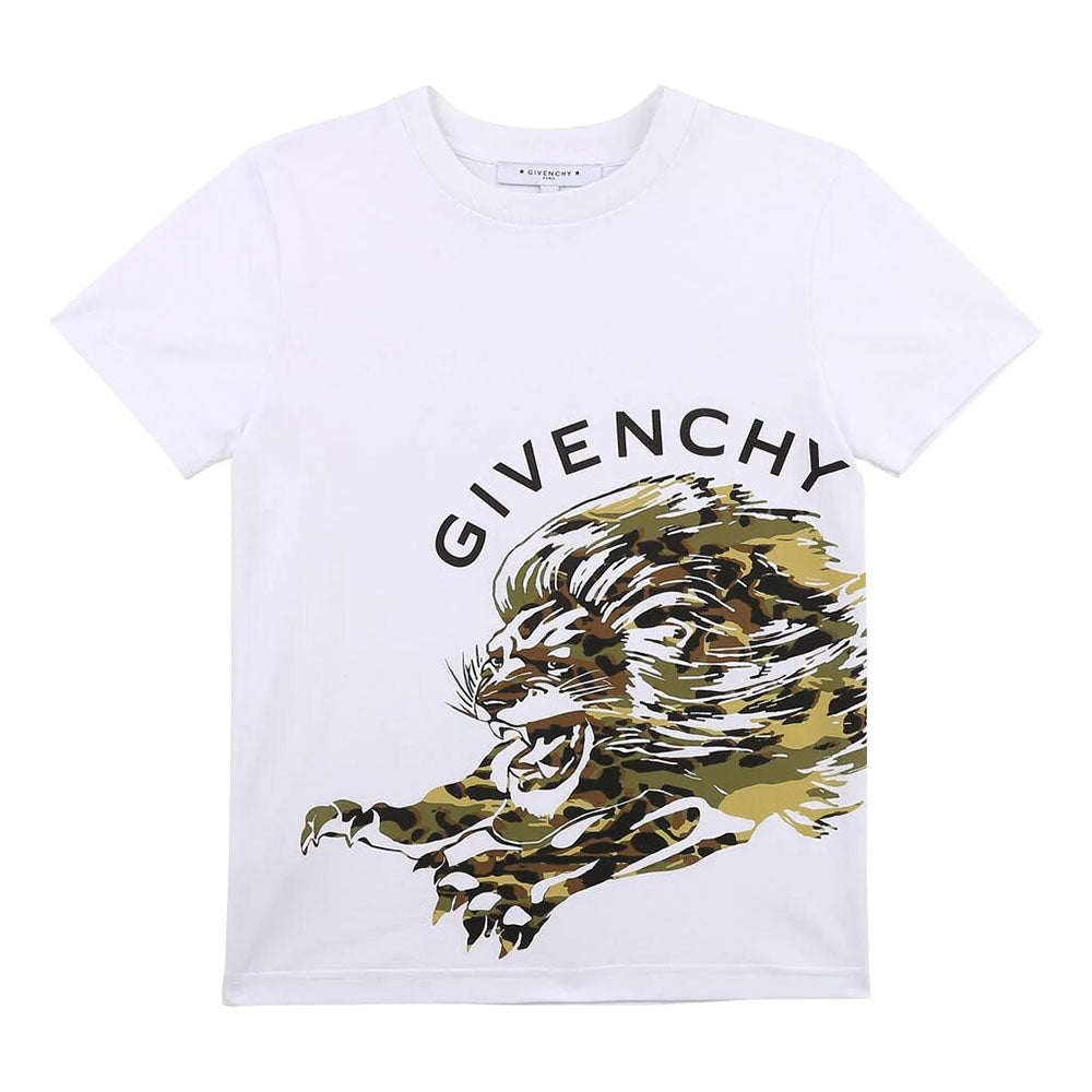 Givenchy Boys Logo Tiger T-Shirt White