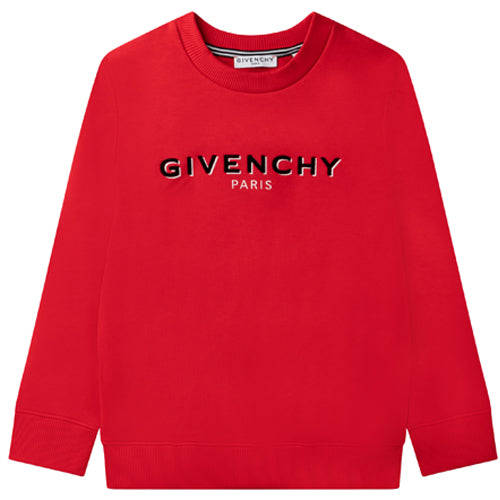 Givenchy - Boys Red Logo Print Sweater