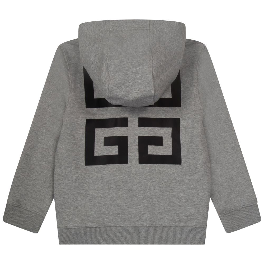 Givenchy Boys 4G Logo Zip Hoodie Grey
