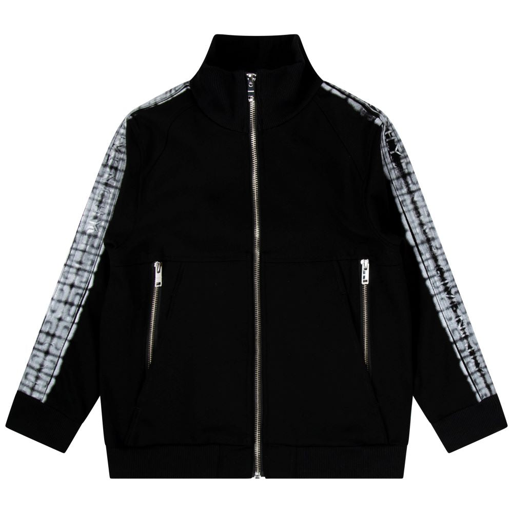 Givenchy Boys Paint Spray Zip Up Jacket Black