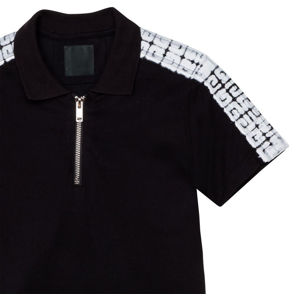 Givenchy Boys 4G Chain Polo Shirt Black