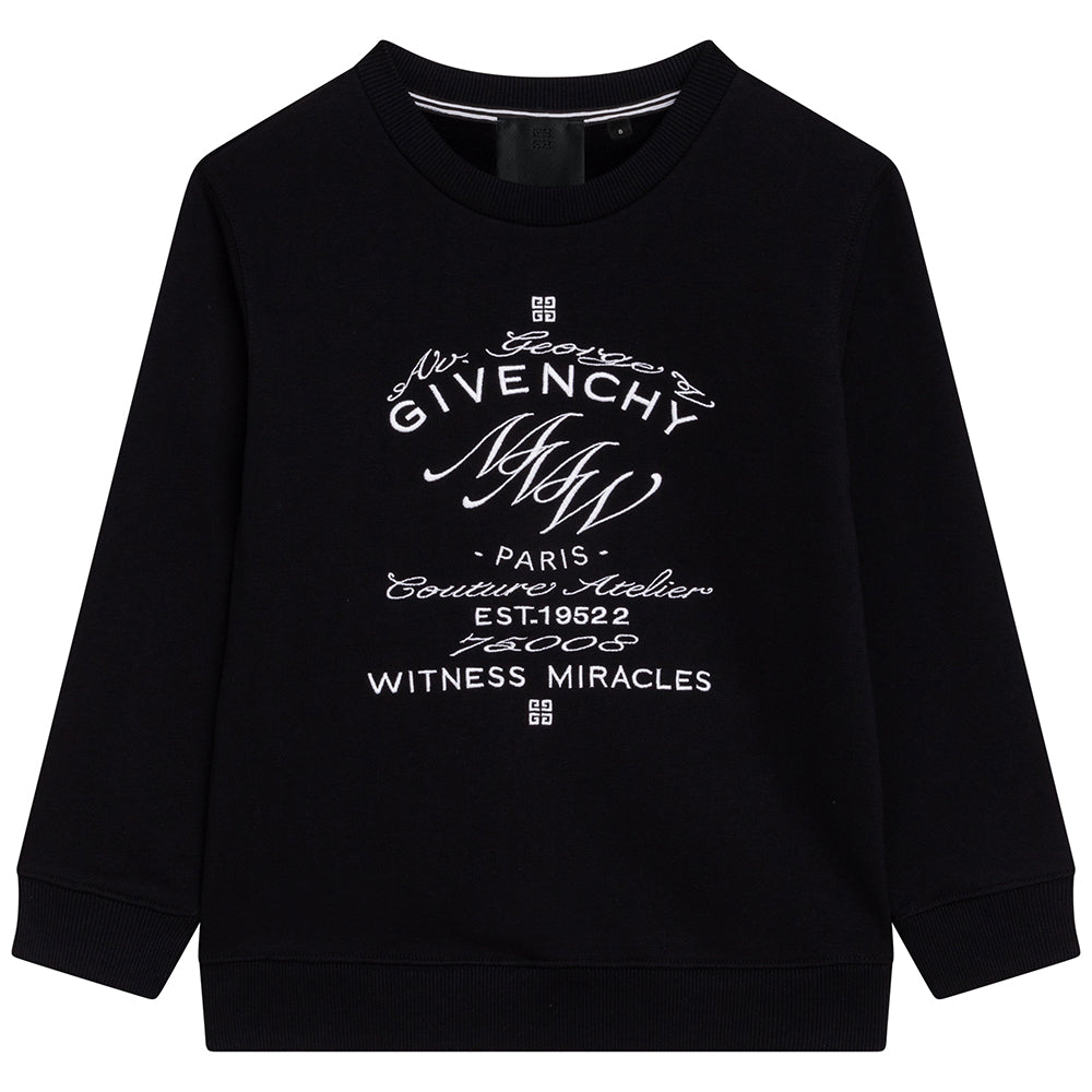 Givenchy Boys Embroidered Sweater Black