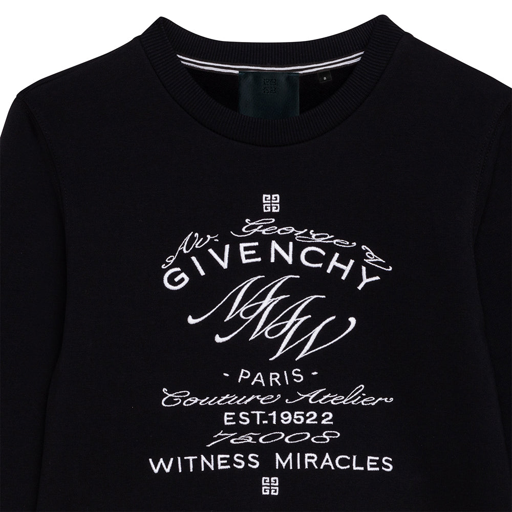 Givenchy Boys Embroidered Sweater Black