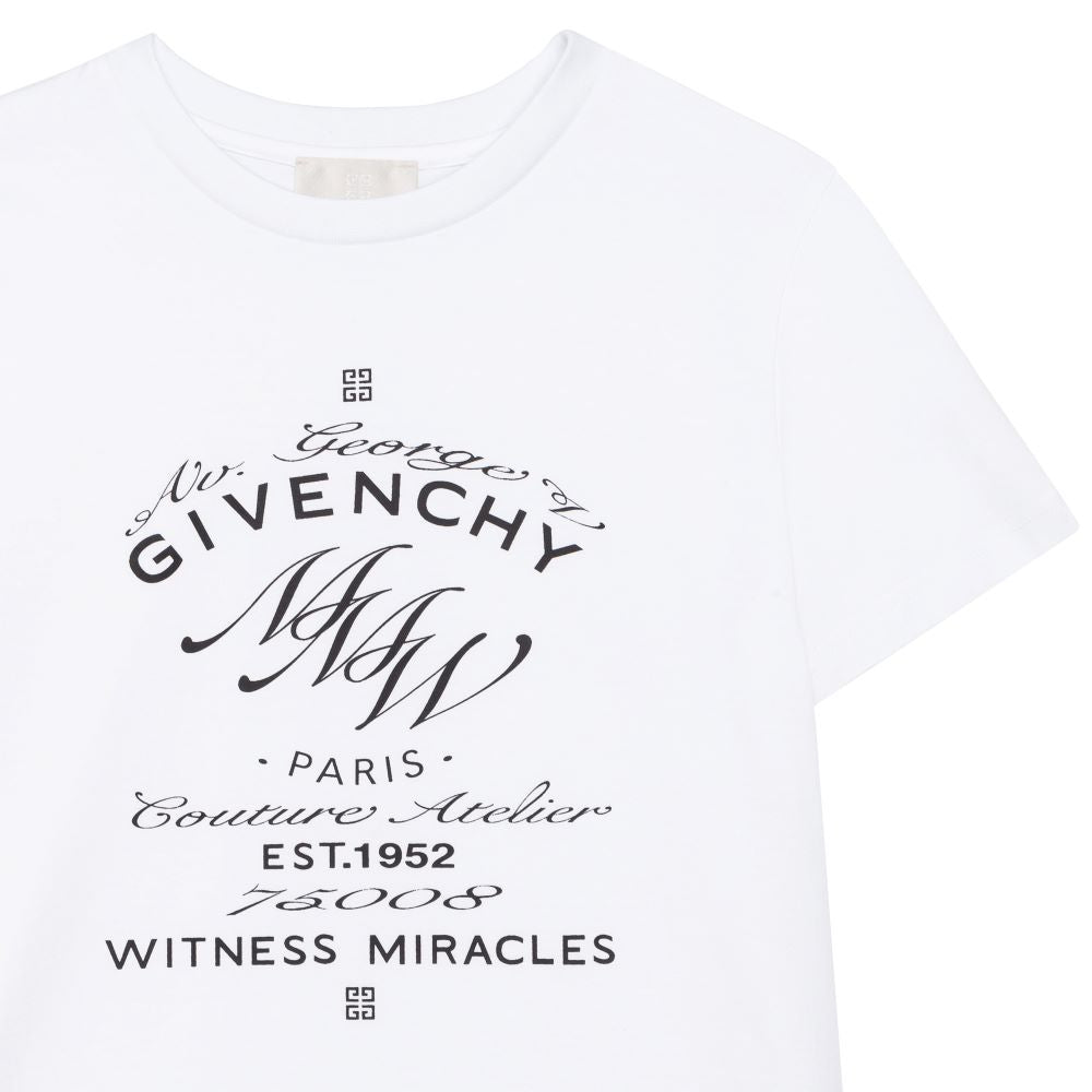 Givenchy Boys Multi Logo T Shirt White